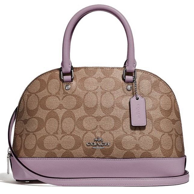 Authentic Coach Mini Sierra Satchel In Signature Canvas Khaki Jasmine Silver F27583 New With Defect Women s Fashion Bags Wallets Cross body Bags on Carousell