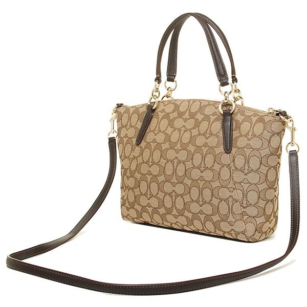 Authentic Coach Small Kelsey Satchel In Signature Jacquard Khaki Brown F27582 New With Defect