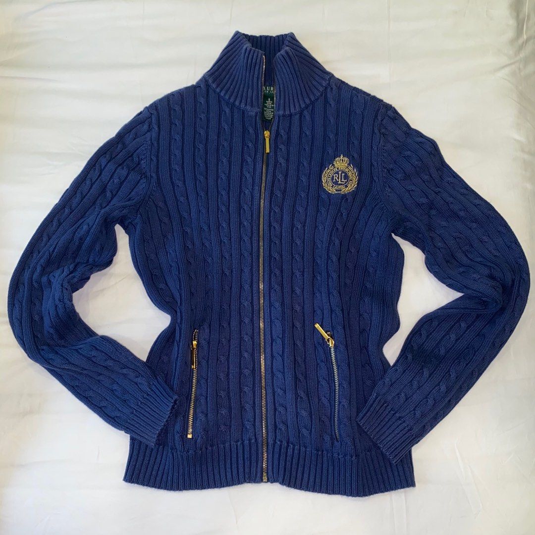 authentic vintage ralph lauren knit sweater jacket Women s