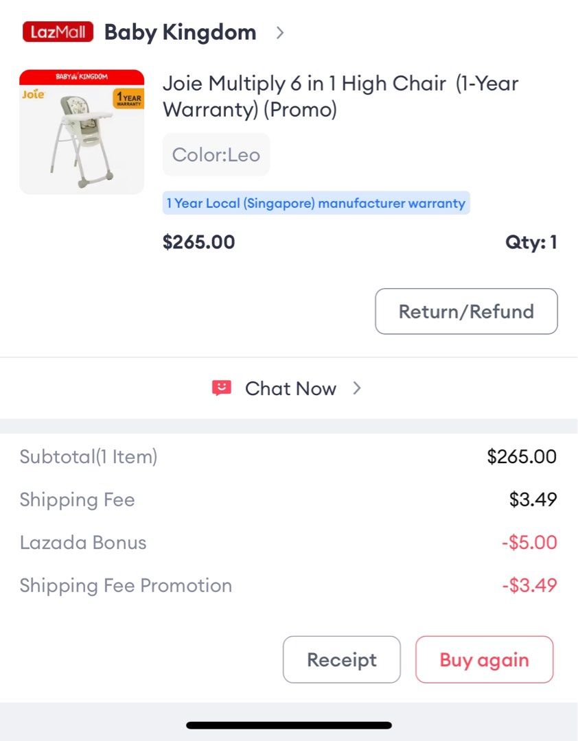 Baby kingdom high chair cheap