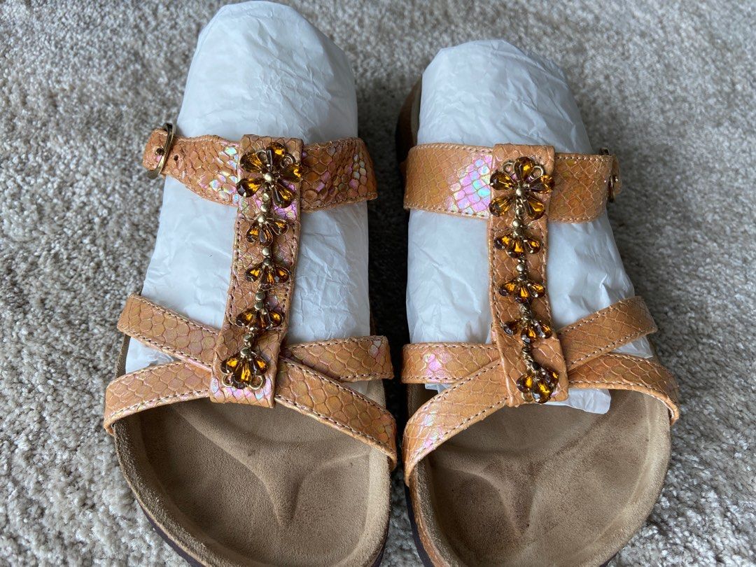 BIRKENSTOCK Light Brown 2 Strap BETULA Sandals Women's Size 10 Men's 8 |  eBay