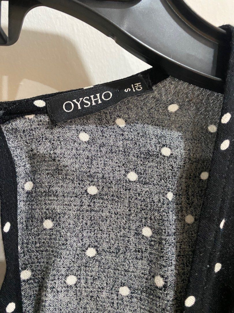 oysho dress green polka dots halter 1950s Mesh or lounging at home The Polka Dot Ruffle Wrap