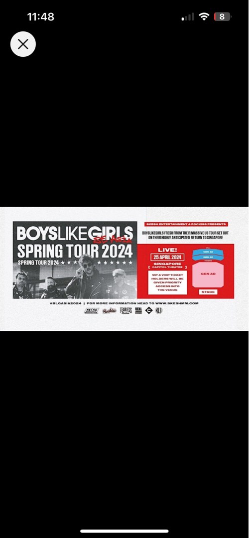 3x Boys like Girls 2024 Concert VIP Tickets, Audio, Microphones on