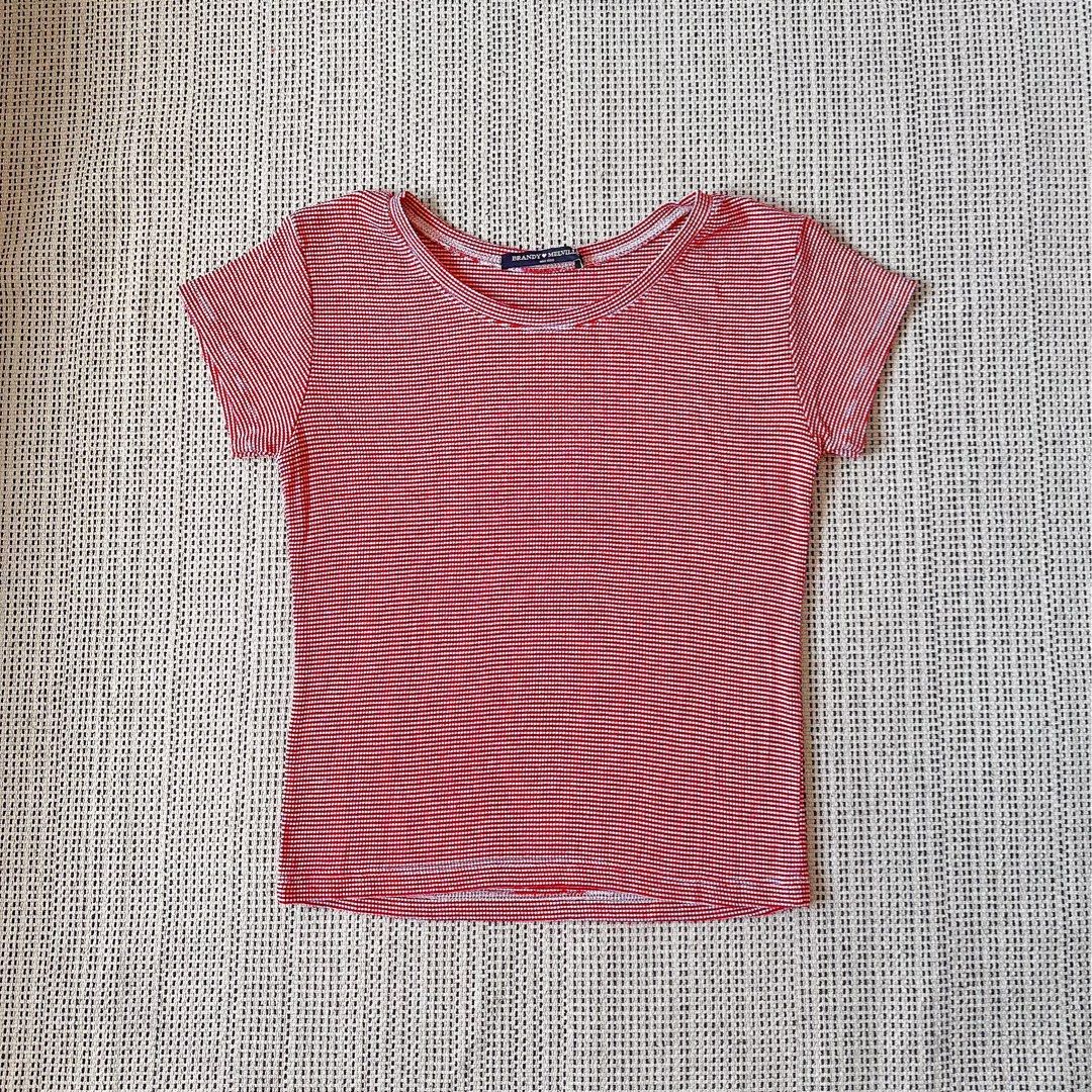 Brandy Melville Striped Ribbed Top, Women's Fashion, Tops, Others