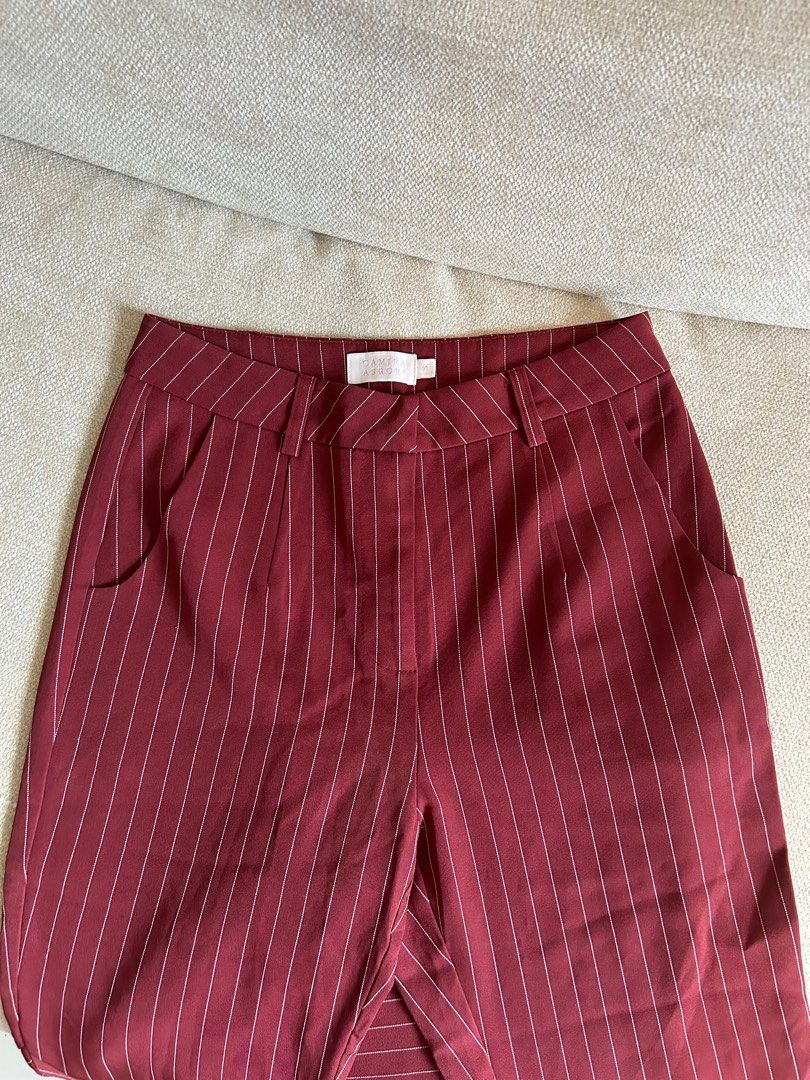 Red hot sale pinstripe pants