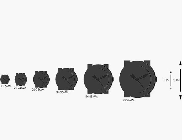 Casio watch clearance size chart