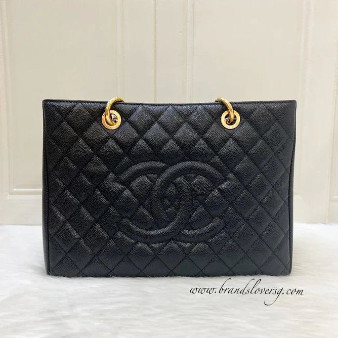 X SOLD X Chanel Grand Shopping Tote GST in Black Caviar and GHW