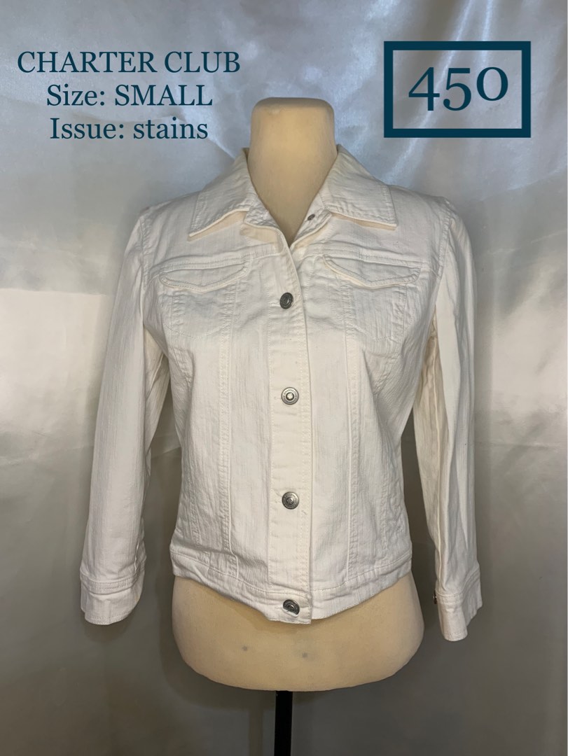 Charter club white denim new arrivals jacket