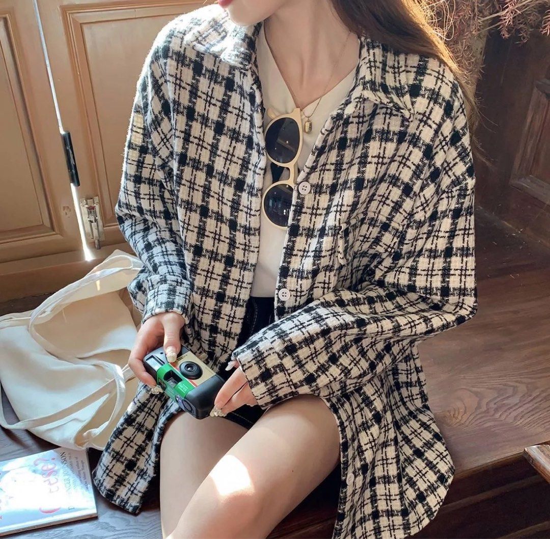 Checkered outerwear sales