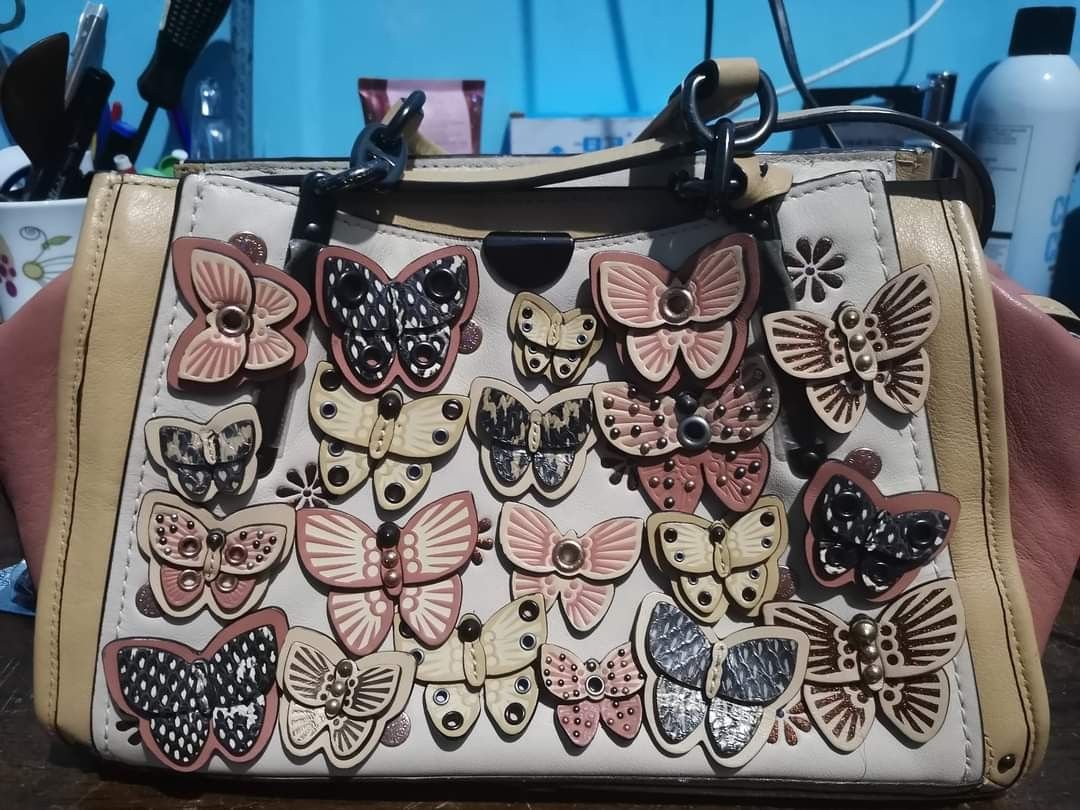 Coach butterfly appliqué leather dreamer satchel outlet