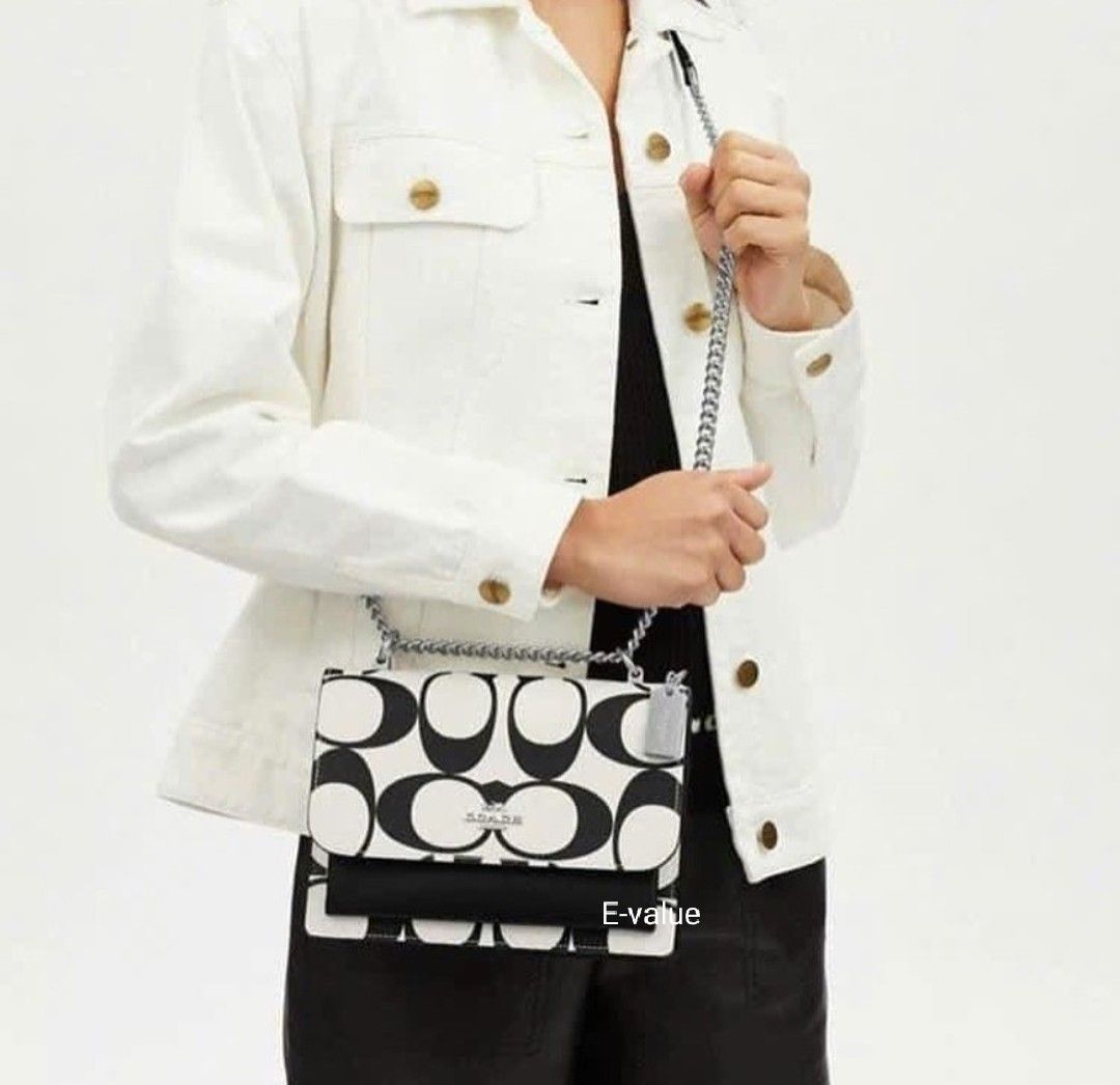 Black and white coach bag clearance