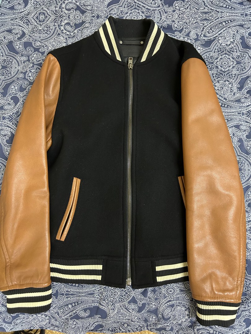 Coach leather varsity jacket store
