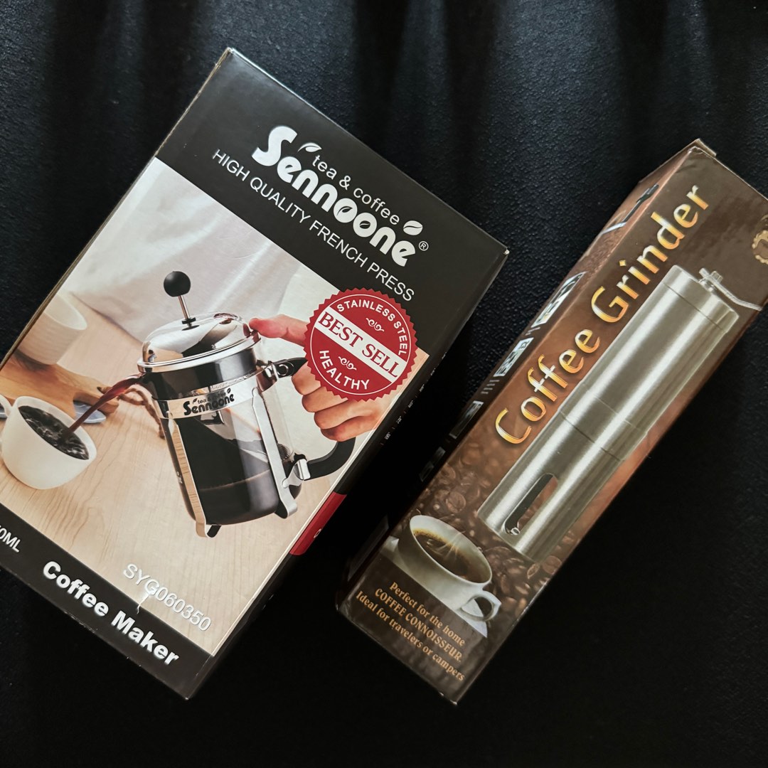 Coffee French Press and Grinder set, TV & Home Appliances, Kitchen