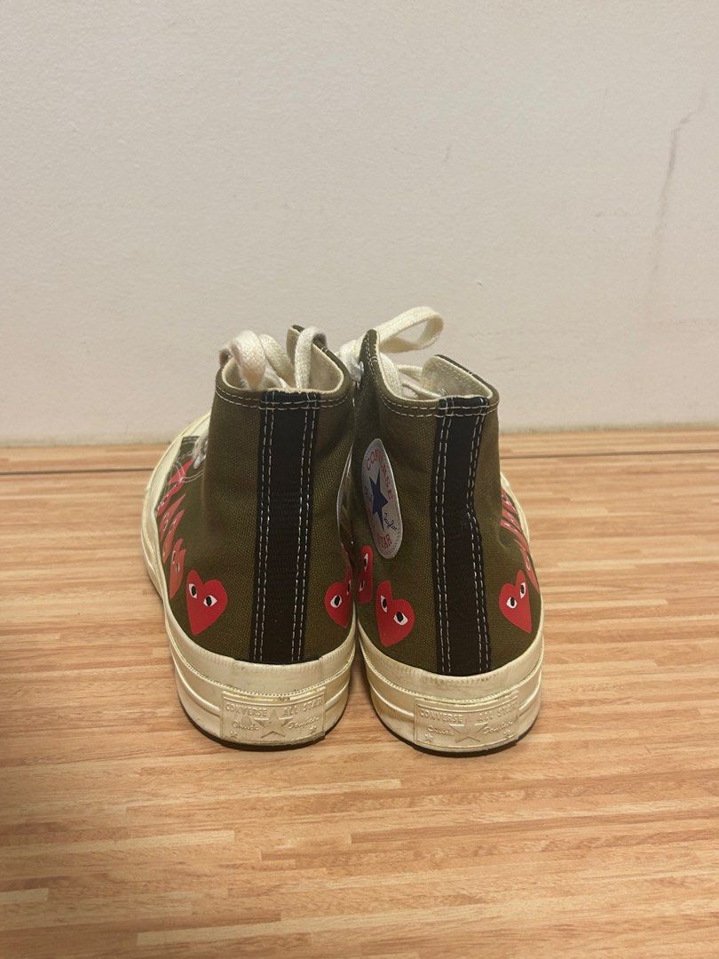 COMME des GARCONS Play Khaki Sneakers US5 Women s Fashion Footwear Sneakers on Carousell