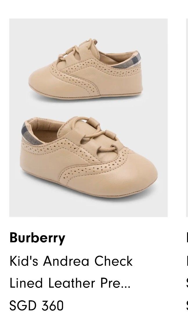 Designer Burberry 300 leather pram shoes size 21