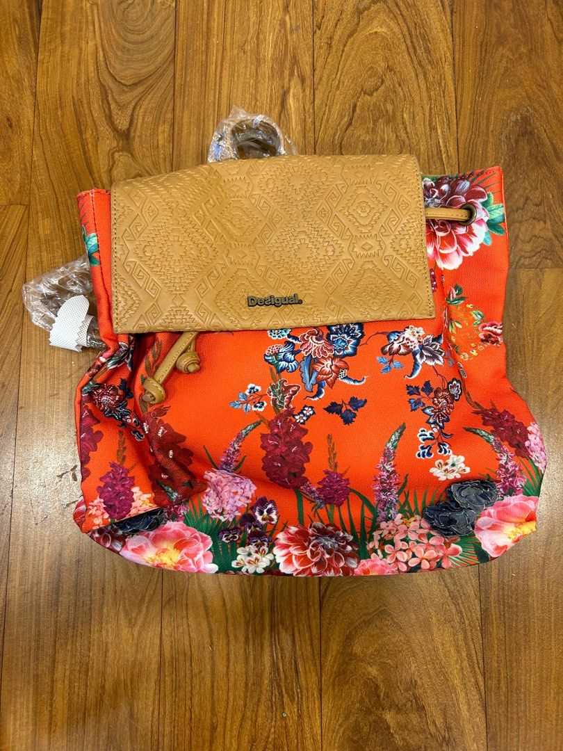 Desigual Orange Floral Backpack Desigual CARIBOU LIMA : 19SAXPE3 main image 3