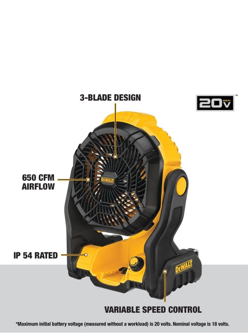 Dewalt hotsell rechargeable fan