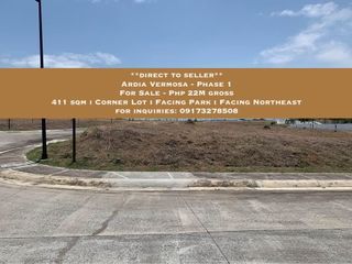 **direct to seller** Ardia Vermosa Phase 1 411 sqm lot for sale