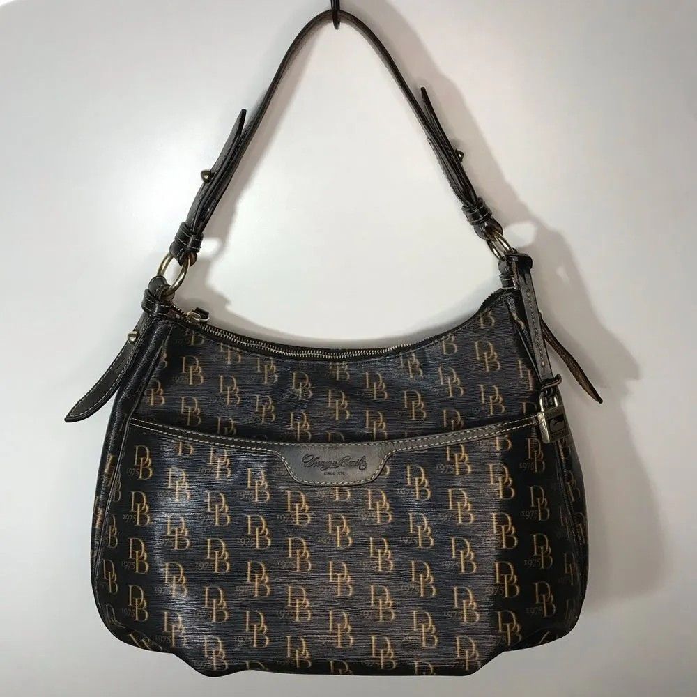 Dooney Burke 1975 Signature Collins Black Shoulder Bag Black Hobo Bag