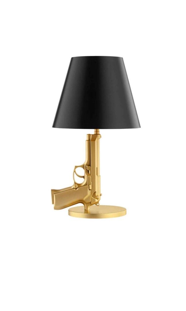 Flos guns bedside gun table lamp gold, Furniture & Home Living