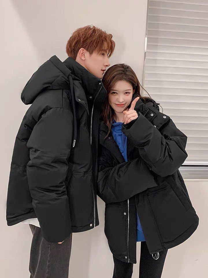 Free shipping Wear your heart on your sleeve. Korean idol top style padding jacket unisex couple look preorder s m l xl xxl black white army grey Women s Fashion Coats Jackets and