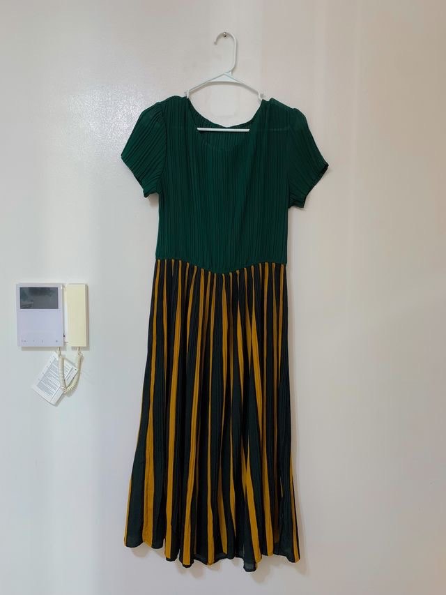Women Lime Green & Gold Floral Maxi Dress main image 0