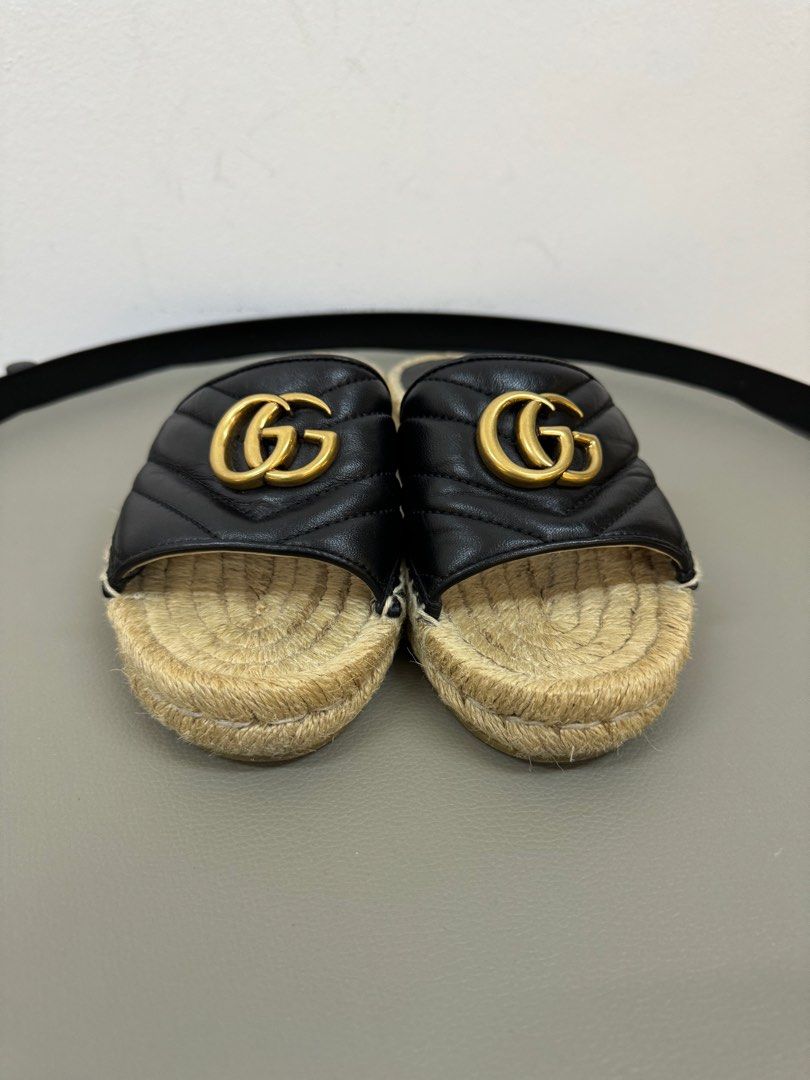 Gucci marmont espadrille new arrivals slides