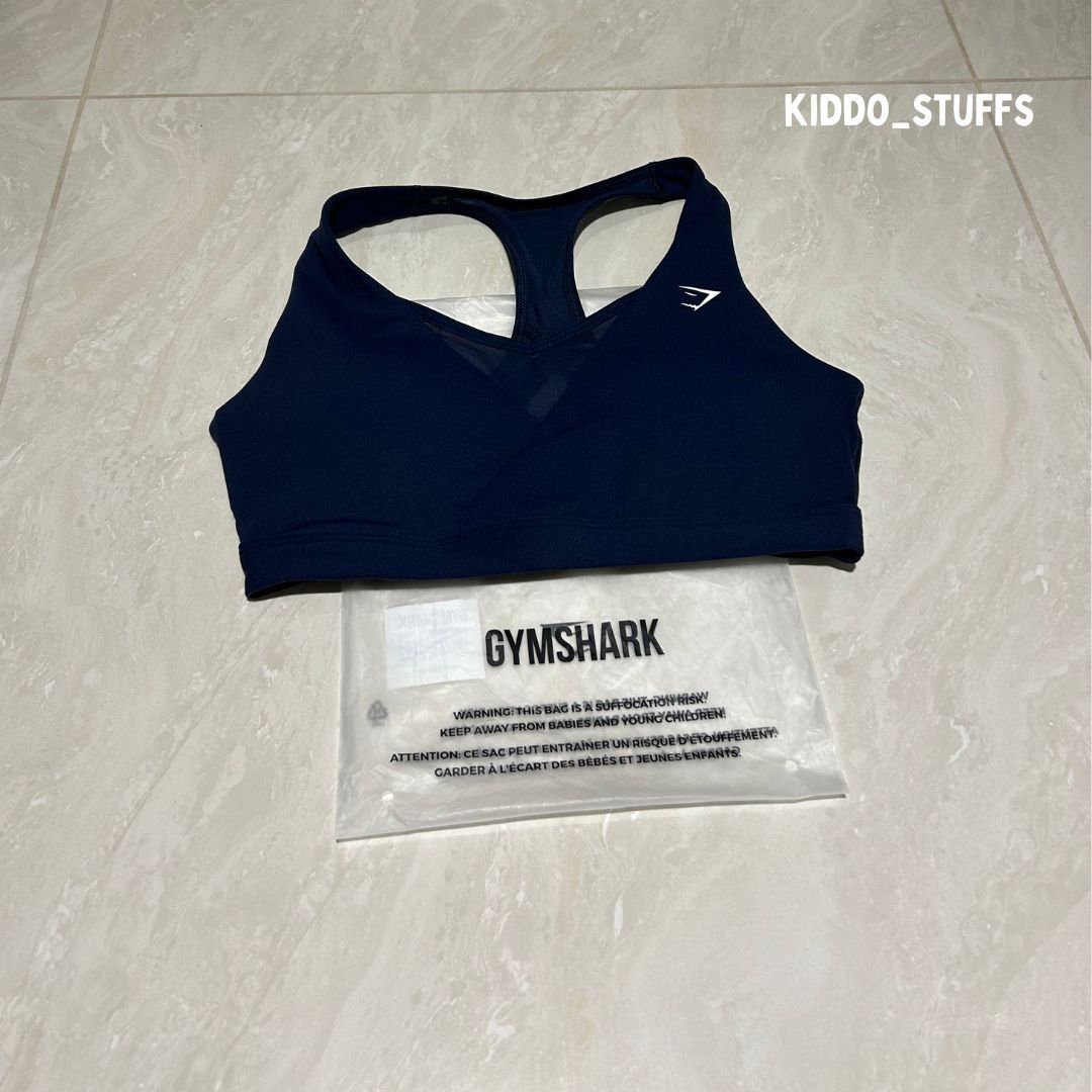 Gymshark Crossover Sports Bra - Navy, Women's Fashion, Activewear on  Carousell
