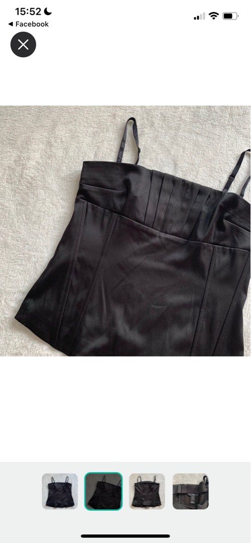 H&M CORSET TOP (Category: Sleeveless) located in Santa Rosa. Submitted by simmerdowns (Listing ID 1279567134, Image 2). Description: the quality is SO GOOD fabric is so pretty! US14 Lenth: 17inches Bush:16-17inches Waist:16 inches rfs: bought this IMPULSIVELY from carousell also - looked big on me (best fit for midsize girls) .