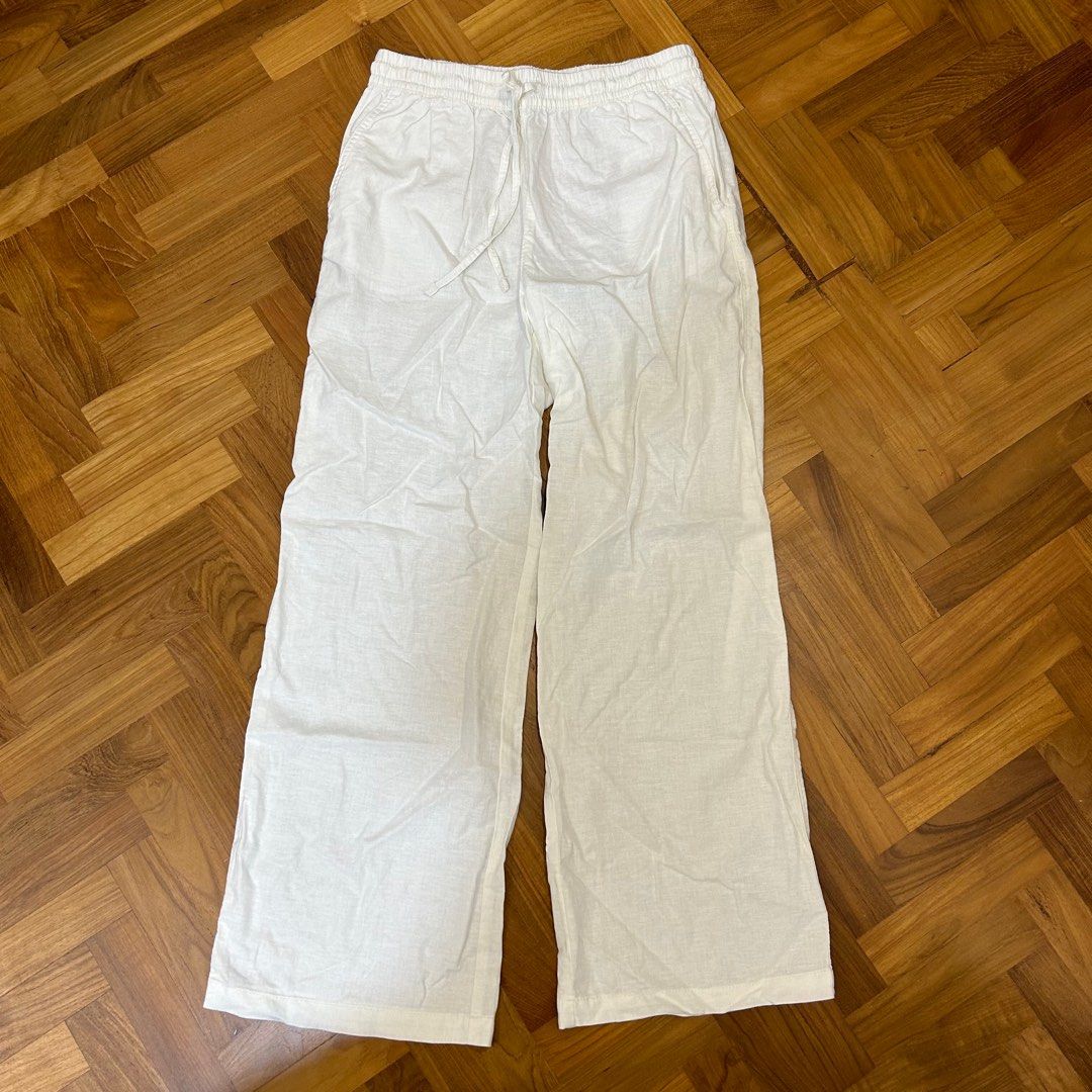 White linen pants h&m online