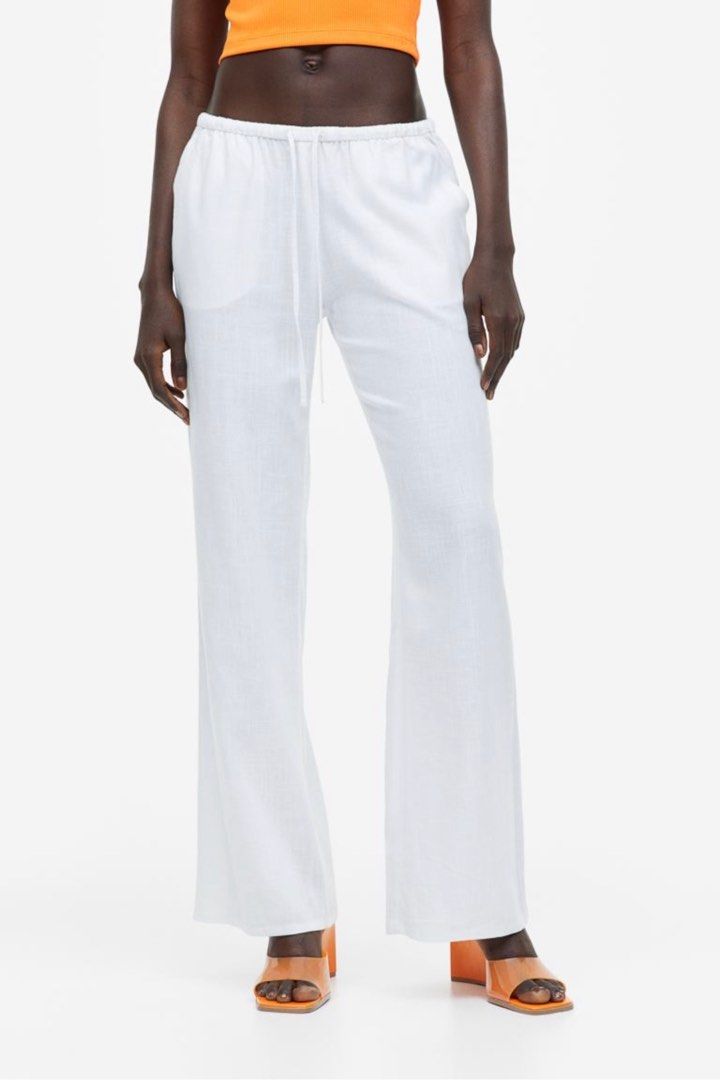 H M wide linen pants Women s Fashion Bottoms Other Bottoms on