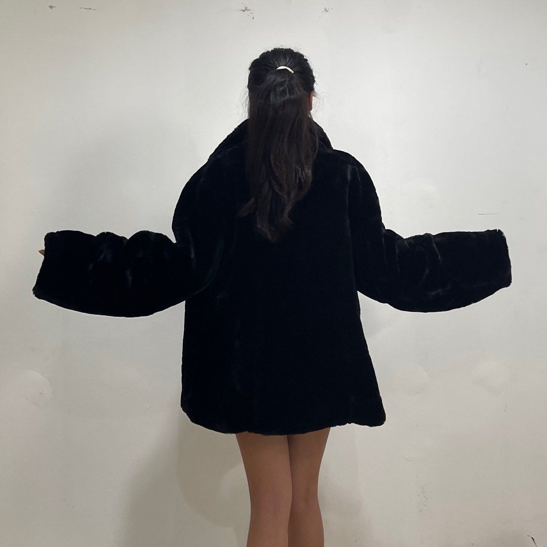 HQ thick black teddy coat oversized Women s Fashion Coats