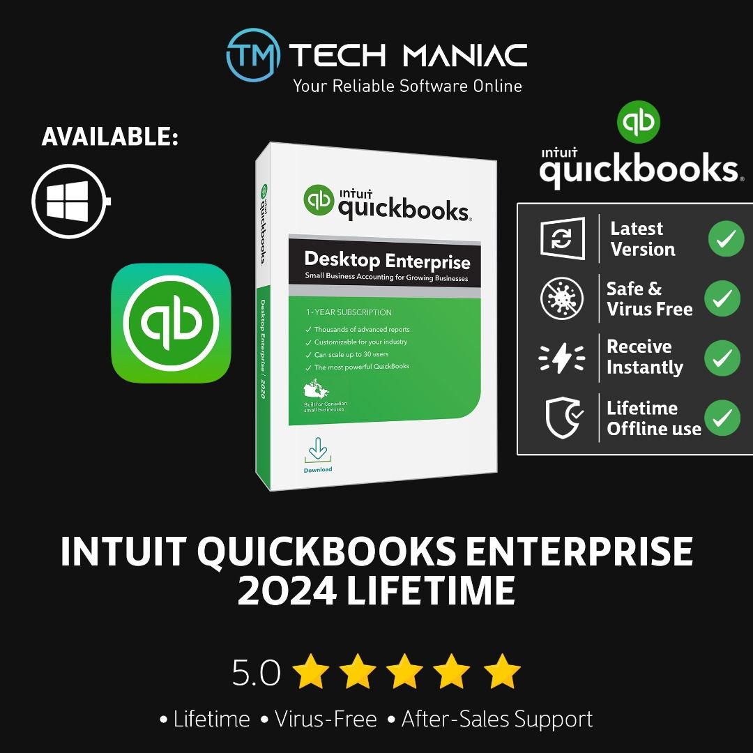 Intuit QuickBooks Enterprise 2024 Accountant Lifetime For Windows PC ⭐, Computers & Tech, Parts