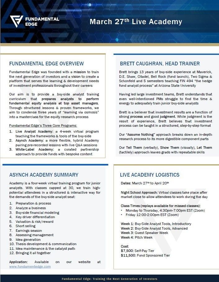 Buy-Side Financial Modeling