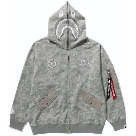 White and shop grey bape hoodie
