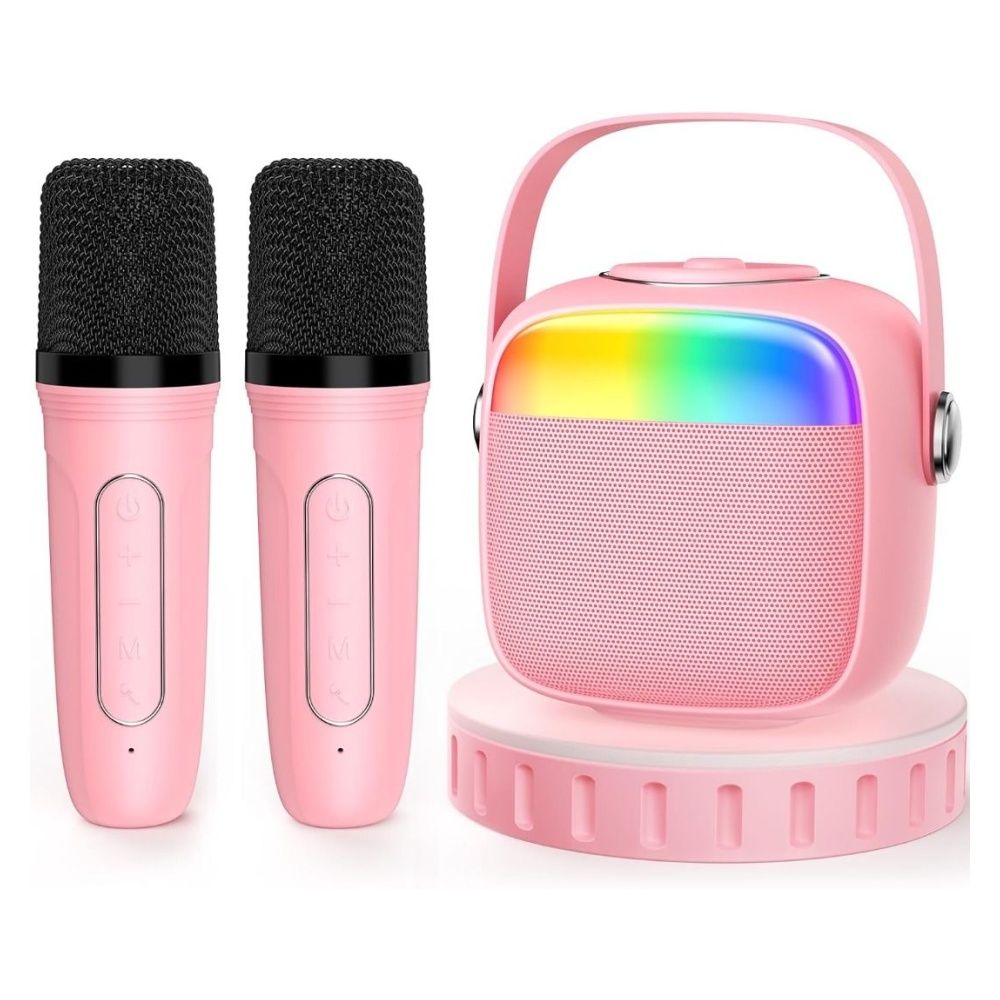 JYX Mini Karaoke Machine Set, Portbale Bluetooth Speaker with 2 Wireless  Karaoke Microphones, Singing Machine Karaoke System for Kids Adult