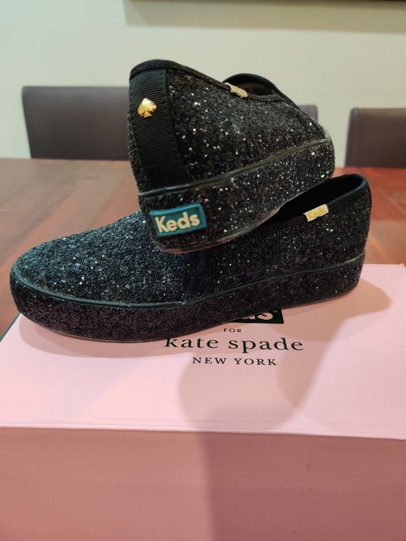 Keds kate discount spade black glitter