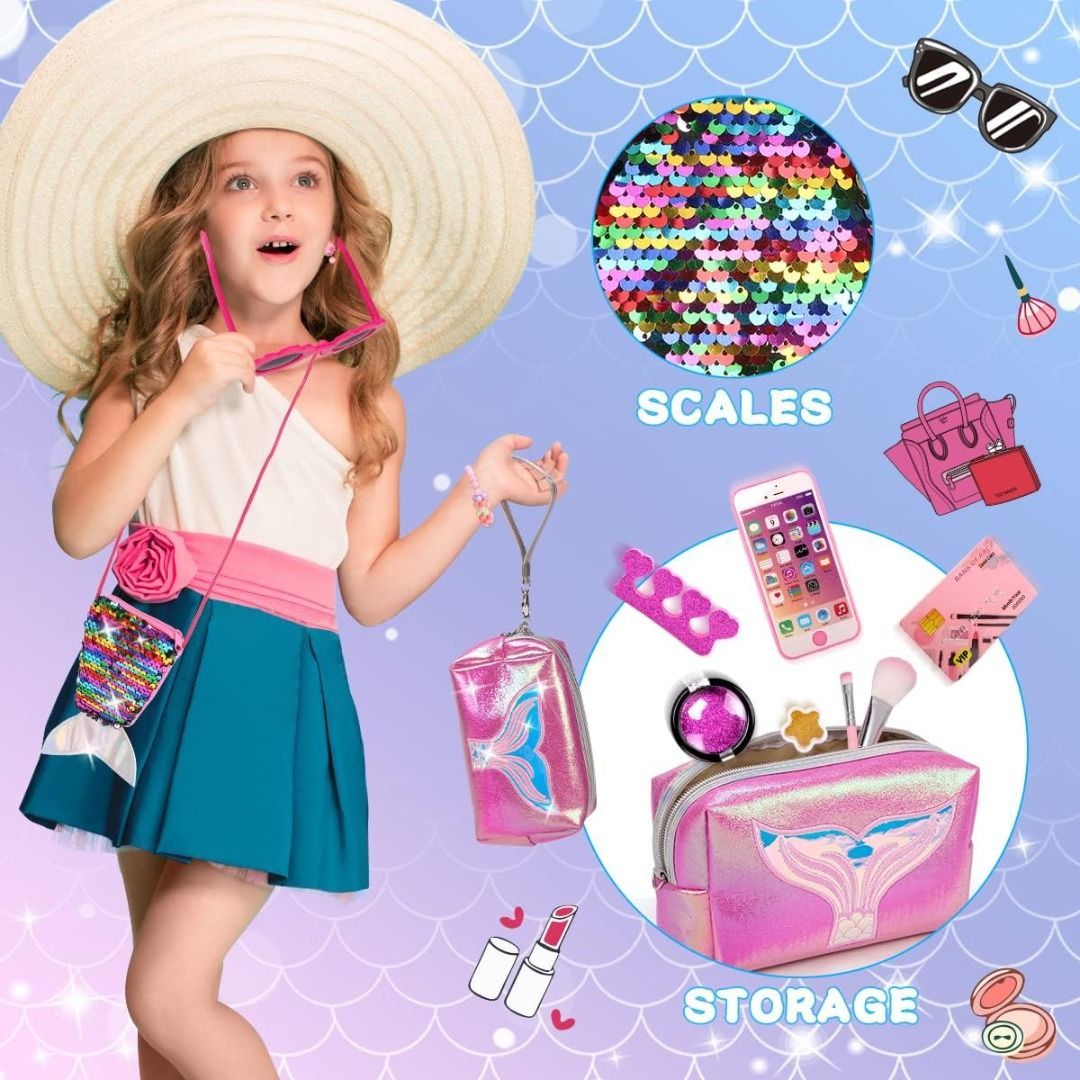Toddler girl pretend top play