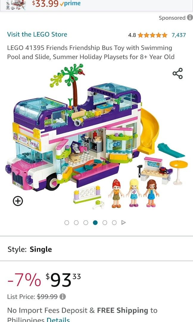 Lego friends friendship bus 41395 lego heartlake city toy playset deals