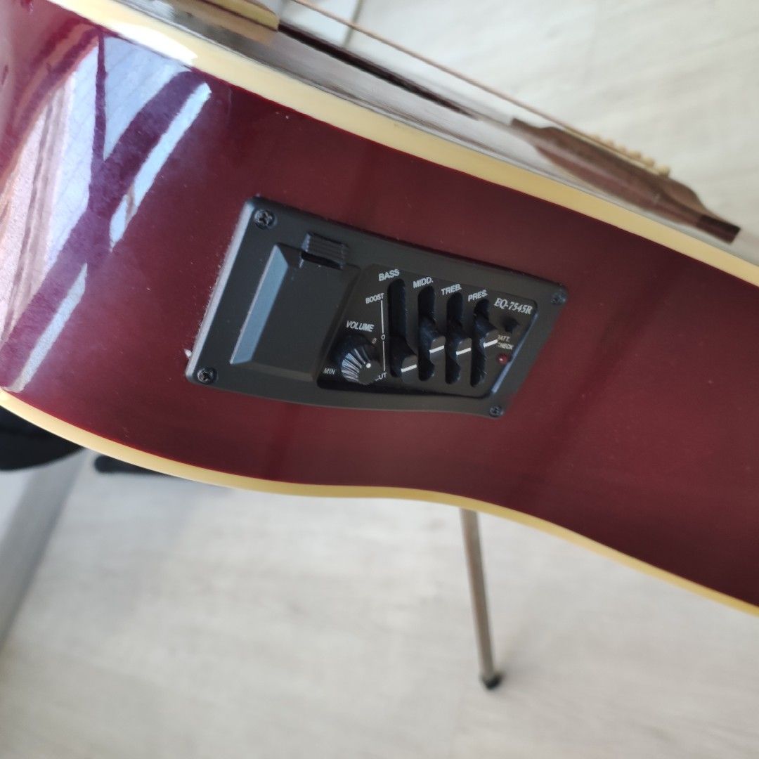 Livingstone red acoustic guitar, Hobbies & Toys, Music & Media, Musical ...