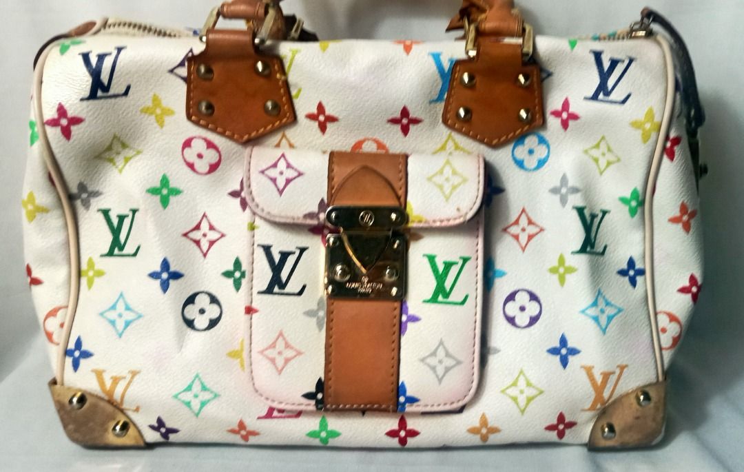 Speedy Multicolor Monogram Tas Louis Vuitton FL0023 Speedy White