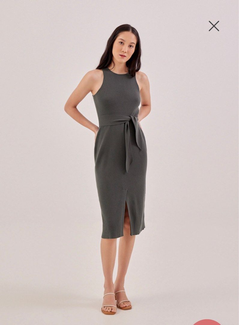 slim fit dress slacks Love, Bonito Grey A-Line Dress  Thryft