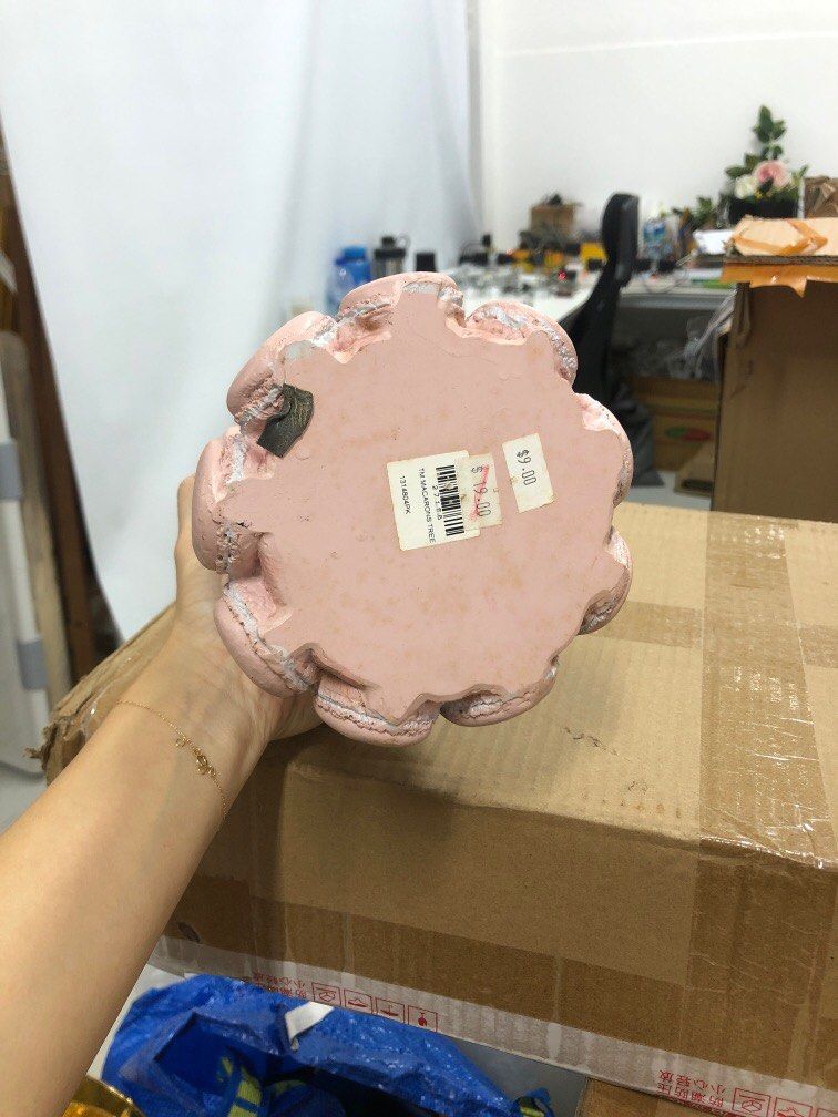 Macaron tree (Category: Other Home Decor) located in Singapore. Submitted by lilac2727 (Listing ID 1279517064, Image 3). Description: Used as a prop. Approx measurements: height 28cm, width of base 14cm For self-collection at Tampines industrial park..