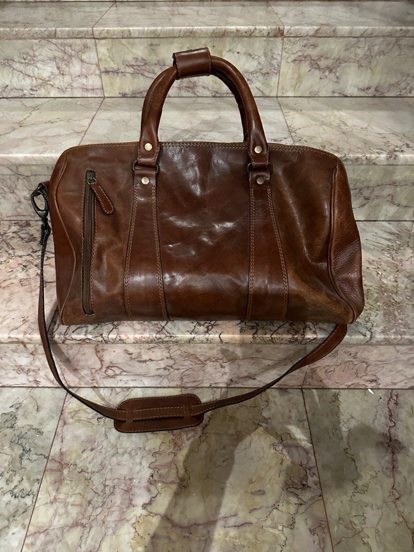 Mens leather sale hold all