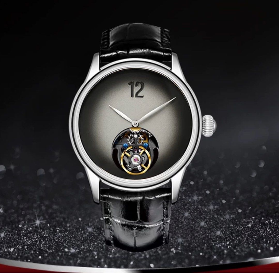 MERKUR Single Tourbillon Mechanical Hand Wind Watch Promotion Limited time