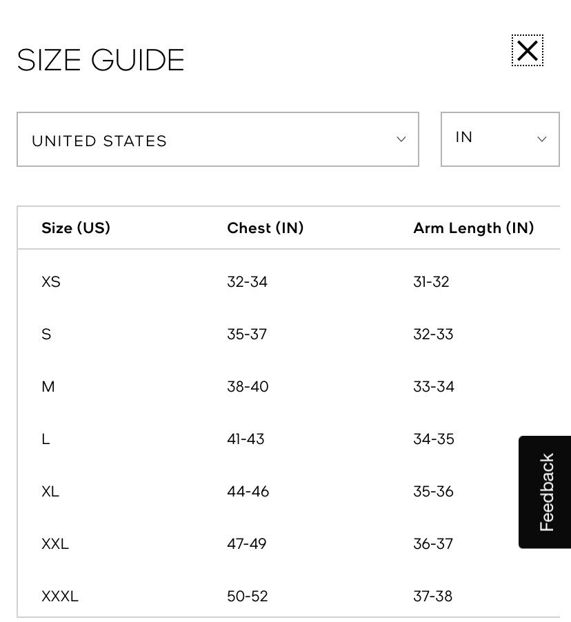 Michael kors on sale size chart mens