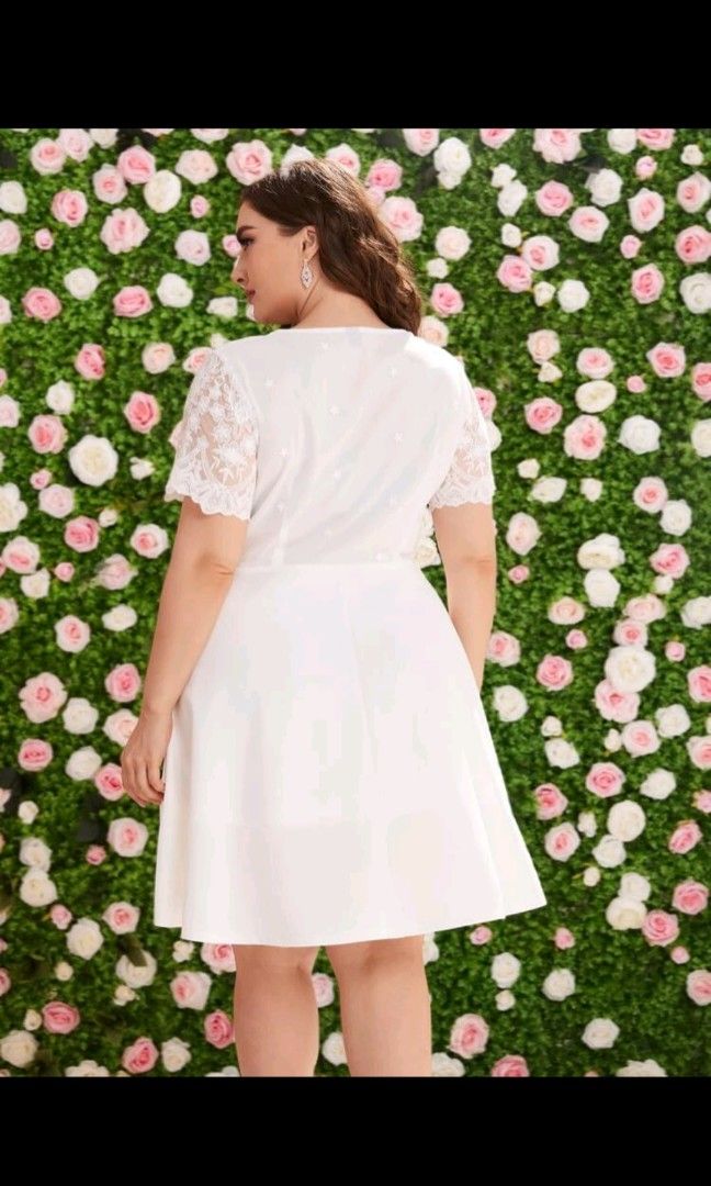 Midi White Lace Wedding Dress