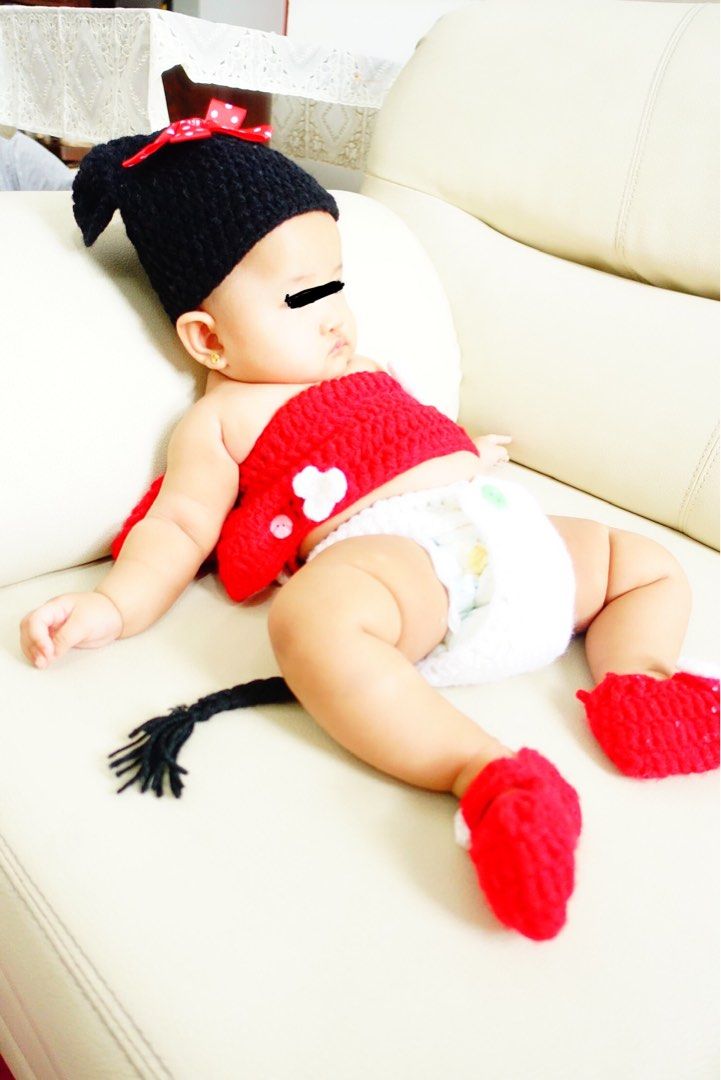 Minnie mouse costume halloween (Category: Babies & Kids Fashion) located in Las Pinas. Submitted by stuffythings (Listing ID 1279569627, Image 2). Description: Crochet costume for baby (the pic is 5month old 6.8kg) Minnie mouse costume Halloween monthly pictorial Haidress, shoes, panty with tail, top for php150 Baby is 5months Pickup at casimiro, las pinas See my baby listing for costume Bundle setPhp500 for chinese, mini mouse, pea-pod, green Ha