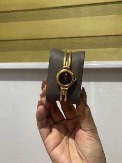 MOVADO Quartz S-Steel Black Dial Gold Bangle Women's Watch 88.A1.809.A