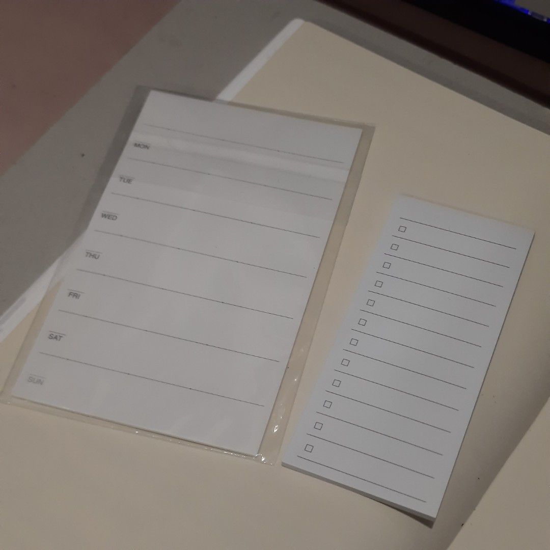 Muji Weekly Sticky Note/Muji To-Do List Sticky Note, Hobbies & Toys ...